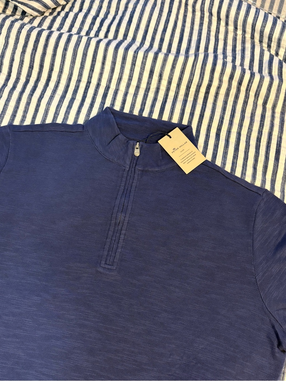 Peter Millar Seaside 100% Cotton 1/4 Zip Pullover Men’s Size S NWT $125